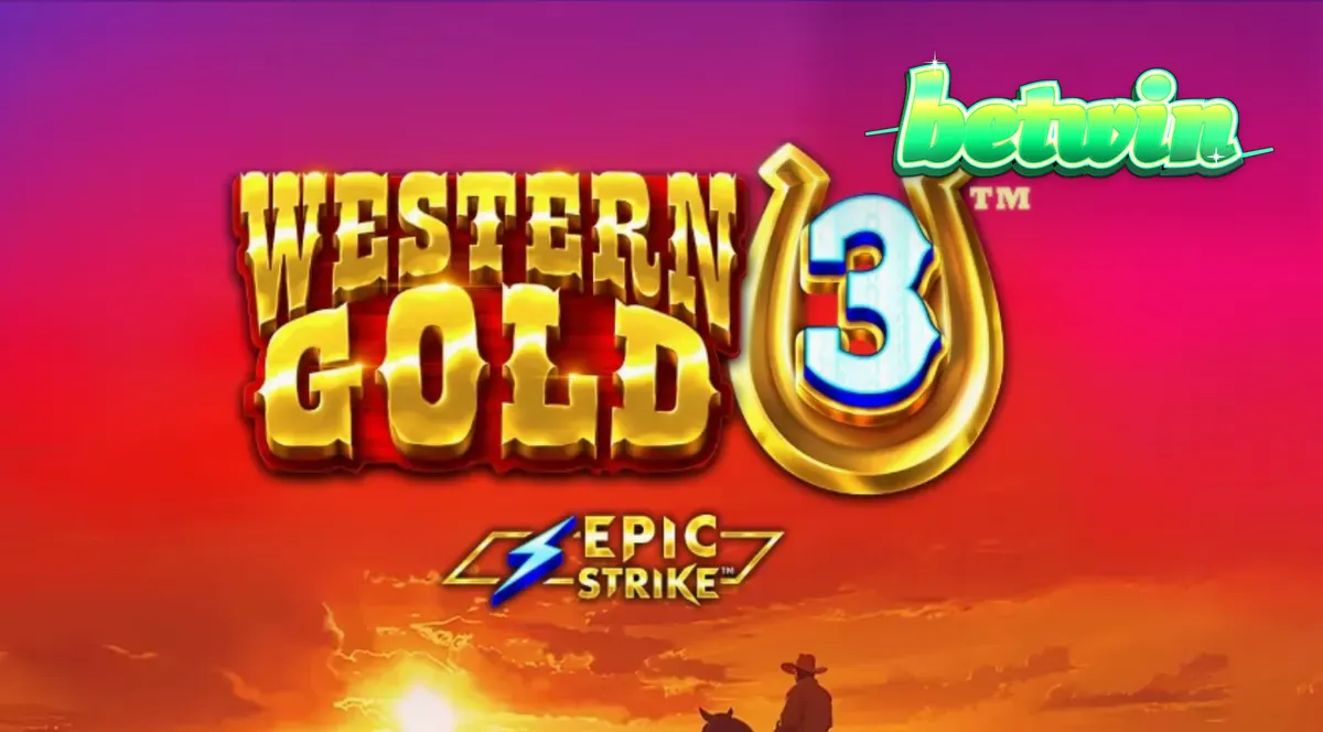 Interface do jogo Western Gold 3 com elementos do Velho Oeste e grade de rolos.